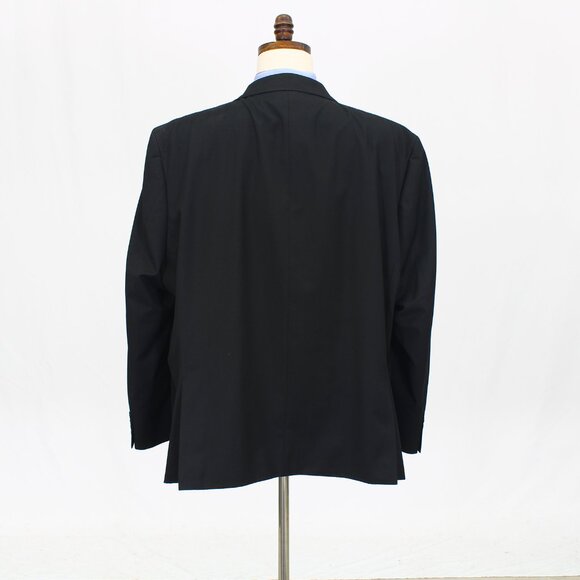 Van Heusen 56R Black Solid 2-Button Sport Coat Blazer Jacket T787 - Picture 7 of 11